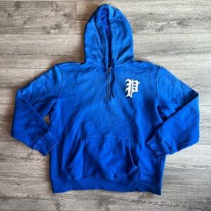 Polo Ralph Lauren Men’s Quarter Zip Hooded Sweatshirt Blue White Ombré P Logo XL